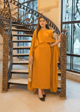 Elegant Cape Style Maxi Dress – Premium Formal Wear for Women