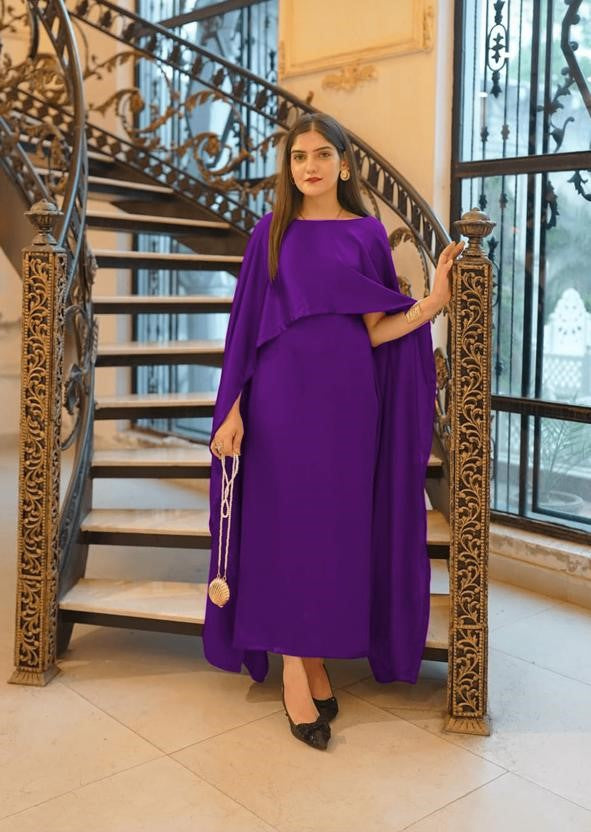Elegant Cape Style Maxi Dress – Premium Formal Wear for Women