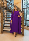 Elegant Cape Style Maxi Dress – Premium Formal Wear for Women