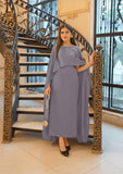 Elegant Cape Style Maxi Dress – Premium Formal Wear for Women